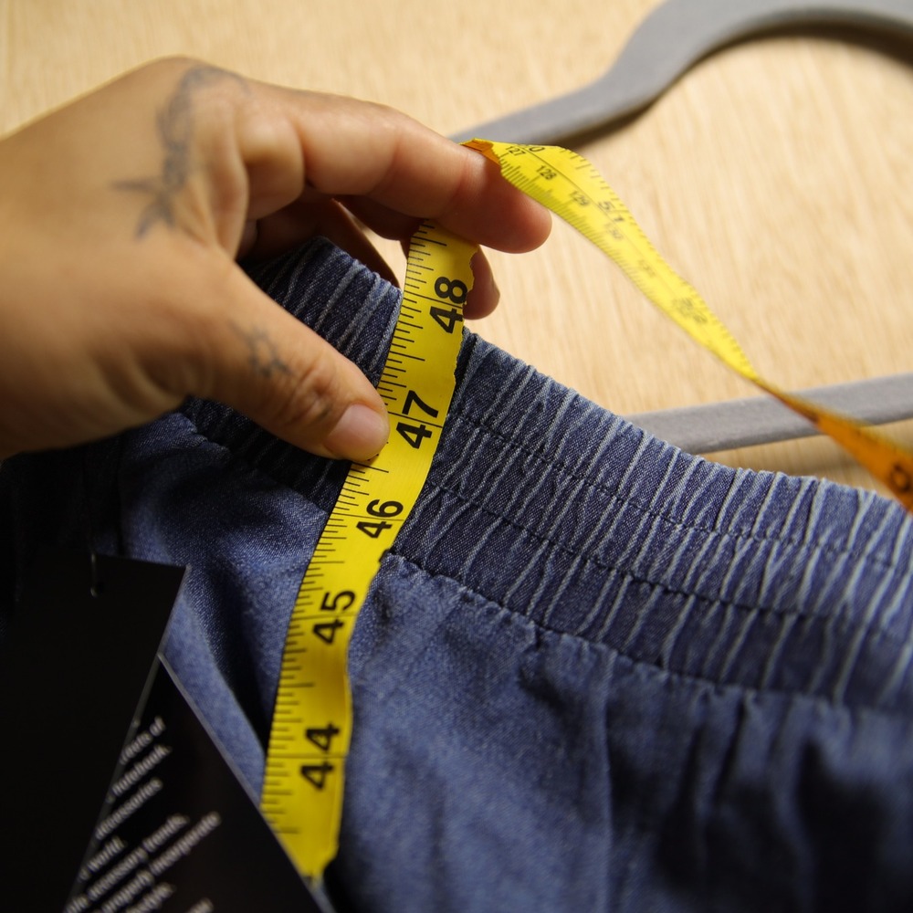IMAN Global Chic Blue Chambray Wide Leg Elastic Waist Pants 3X NEW - Picture 4 of 7